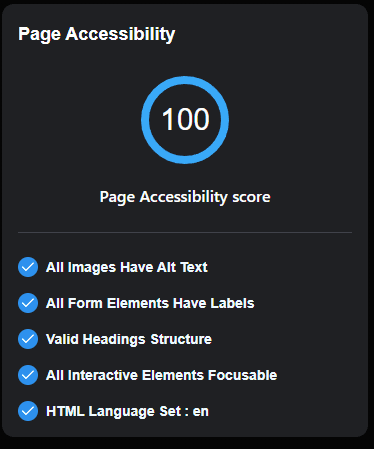 Check accessibility for each page